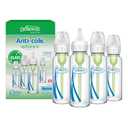 Dr. Brown's Anti-Colic Options+ Narrow Glass Baby Bottle with Level 1 Slow Flow Nipple, BPA-Free, 8 oz/250 mL, 0m+, 4-Pack 