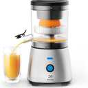 Eurolux Electric Citrus Juicer Stainless Steel | Premium Hands-Free One-Touch Orange Juice Squeezer for Oranges, Lemons, and Limes | Quiet Operation, Easy to Clean, Countertop Small Kitchen Appliance