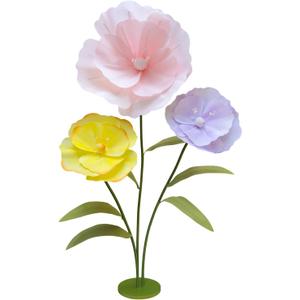 5.6 Ft Giant Artificial Poppy Flower with Stand, Huge Handcrafted Poppy Flowers for Decorations, EVA Large Artificial Poppies Flower for Wedding Garden Birthday Party Photography Props Home Decor