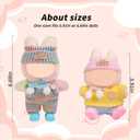17cm Doll Clothes - 10PCS Cute Dolls Clothes and Shoes,Hat, 6.7 Inches Woolen Crochet Suit,Strap Jumpsuit, with Scarf Glasses - Adorable Pink Blue Dolls Accessories (NoDoll) (10 Piece Set - Mixed)