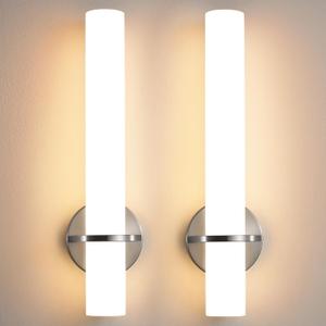 AIJIASI Brushed Nickel Bathroom Sconces Wall Lighting 18W LED Dimmable Vanity Light Fixture, 3000K Modern Wall Light Fixtures Indoor Wall Lamps for Bedroom Living Room Mirror Hallway Porch 18 inch