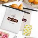 Sourdough Reusable Bread Storage Bags: Homemade Loaf Cotton Extra Large Bag - Plastic Lined Linen Cloth Organic Container with Wrap Cover - Baker Gift Sour Dough Tools to Keep Food Fresh Freezer