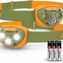 Energizer LED Headlamp PRO (2-Pack), IPX4 Water Resistant Headlamps, High-Performance Head Light for Outdoors, Camping, Running, Storm, Survival LED Light for Emergencies (Batteries Included) (Forest Green/Orange)