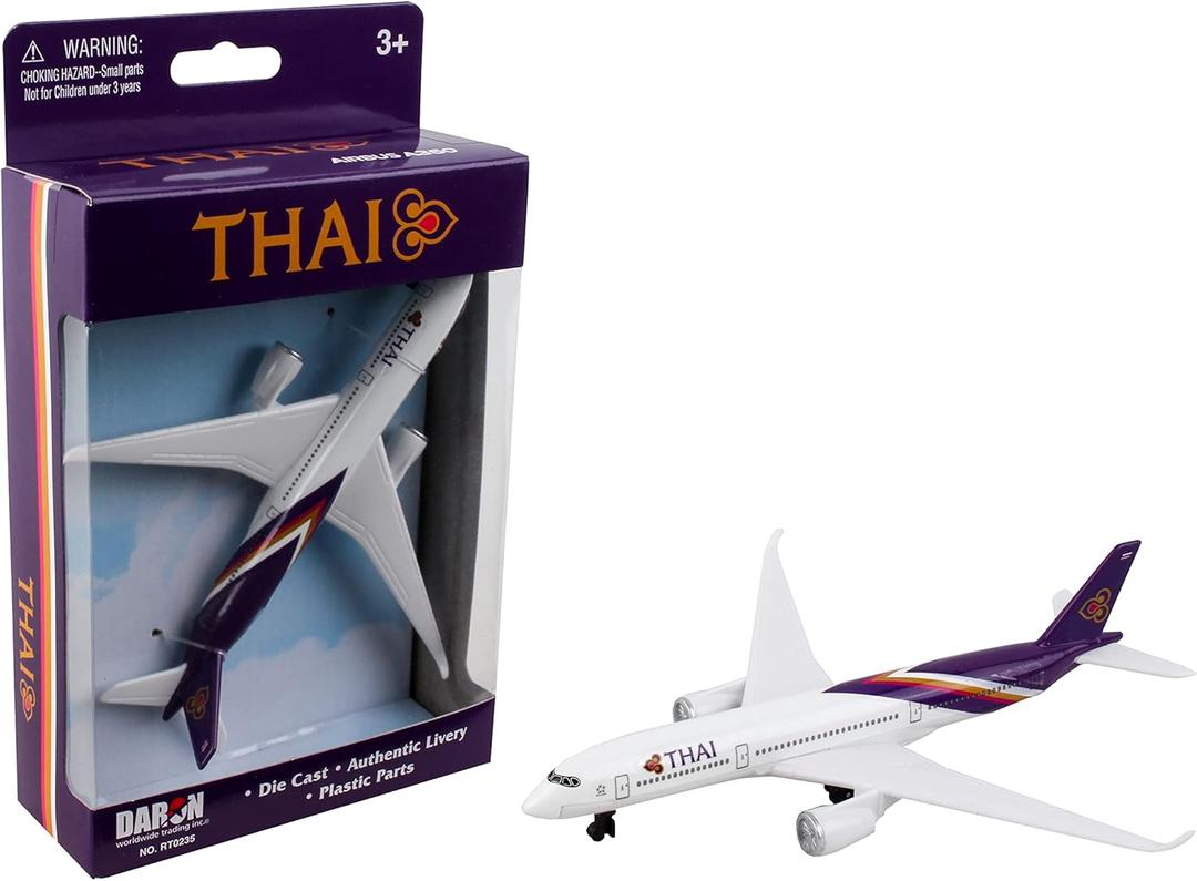 Daron Toy Airplane  Thai Airways Single Plane  Die-Cast Metal Model Airplane Toy with Plastic Parts & Authentic Livery for Kids Ages 3+