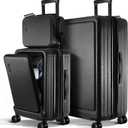TRAVELARIM Luggage Sets 3 Piece, 20 Inch Carry on Luggage and 28 Inch Suitcases with Wheels Spinner, Durable Hard Shell Suitcase Set, Expandable Travel Suitcase, Black