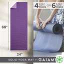 Gaiam Solid Color Yoga Mat, Non Slip Exercise & Fitness Mat for All Types of Yoga, Pilates & Floor Exercises