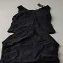 Eomenie Two Piece Tankini Swimsuits for Women Tummy Control Bathing Suits Cutout Back Swim Tank Top with High Waisted Bottom (Large, Black)