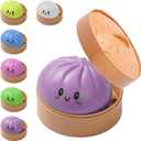 Dumpling Squishy Stress Balls Fidget Sensory Toy Mystery Dumpling Squishy Soft Squeeze Decompression Dough for Adults (Purole-b)