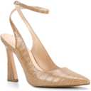 Womens Closed Toe Ankle Strap Heels Pointed Toe Pumps Shoes Slingback High Heel Wedding Dress Shoes (9, Khaki)