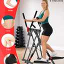 Air Walk Elliptical, 500LBS 6-Level Adjustable Resistance Bands Foldable Air Walk Elliptical with LCD Monitor, Device Holder, Low-Impact Workout for Home Gym
