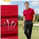 Men's Golf Polo Shirts UPF 50+ Short Sleeve Dri Fit Polos Stretch Performance Collared Golf Casual Work Business Wear (Red, L)
