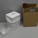 SOUJOY Pet Treat and Food Storage Bin with Lid and Scoop, 5LBS White Vintage Farmhouse Storage Tin, Coated Carbon Steel Canister, Gift for Dogs Owners