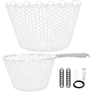 Riverruns Rubber Net Replacement Fishing Net Bag Fly Fishing Foldable Fish Landing Net for Freshwater Saltwater Without Handle 6 Sizes (Circumference: 39" Diameter: 14" Net Depth: 10", Transparent)