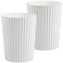 JiatuA Small Trash Can Plastic Wastebasket Round Garbage Container Bin for Bathroom, Kitchen, Bedroom, Home Office, College Dorm, White 2 Pack (1.8 Gallons, 2 Pack)