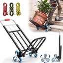 Lounsweer Stair Climbing Cart, 265 Lbs Plant Caddy with 3 Bungee Cords