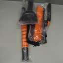 45" Extendable Snow Brush and Ice Scrapers for Car Windshield [360 Rotating Snow Brush Head] Military-Grade Sturdy Ice Scraper for Sedans, SUVs and Trucks Easy Storage Orange