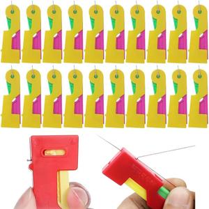 20 Pcs Needle Threaders,Automatic Needle Threader,Quick Needle Threader for Hand Sewing and DIY for All Sewing Enthusiast (Yellow 20PCS)