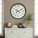 Large Decorative Wall Clock - 18 Inch Vintage Style for Living Room, Kitchen, and Fireplace Dcor Large Wall Clock