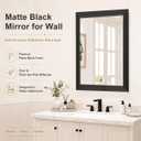 SMIROR 24x32 Matte Black Bathroom Vanity Mirror for Over Sink