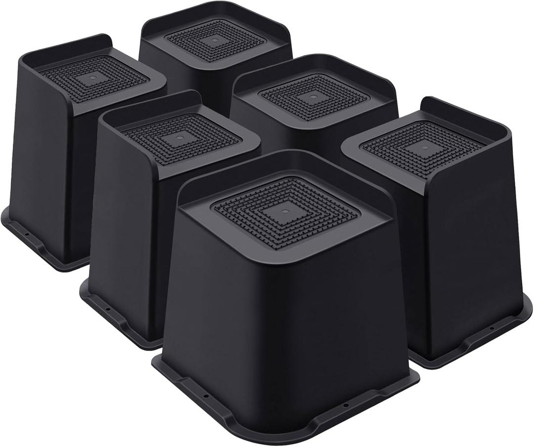 Bed Risers 6 Inch Heavy Duty, Furniture Risers for Bed Desk Table Sofa Couch,Oversized Bed Lifts Risers,Support up to 5000 Lbs(6 Pack Black)