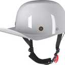 Baseball Style Cap Retro Motorcycle Helmet Unisex-Adult - DOT Approved (Gray)