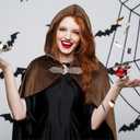 Medieval Cloak with Hood Renaissance Hooded Cape Unisex Renaissance Medieval Hooded Cloak for Halloween Party (Brown)