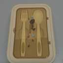 LOVINA Bento Box for Adults and Kids - 1400ML Portable, Lightweight, Easy to Carry Meal Holder with Spoon & Fork, Durable, Leak-Proof, BPA-Free and Food-Safe Materials (Khaki)