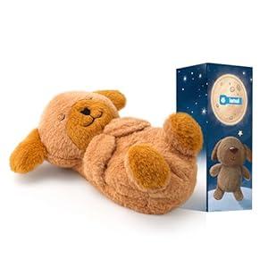 Ianul Breathing Stuffed Animal, Soothing Stuffed Animal for Anxiety Relief with Realistic Breathing Motion, Calming Music, Gentle Lights, Machine Washable, Ideal for Baby Adult and Relaxation (Dog)