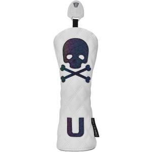 Skull and Crossbones Golf Club Head Covers Skeleton for Driver, Fairway Wood and Hybrid Soft Synthetic PU Leather Diamond Pattern Design Headcovers
