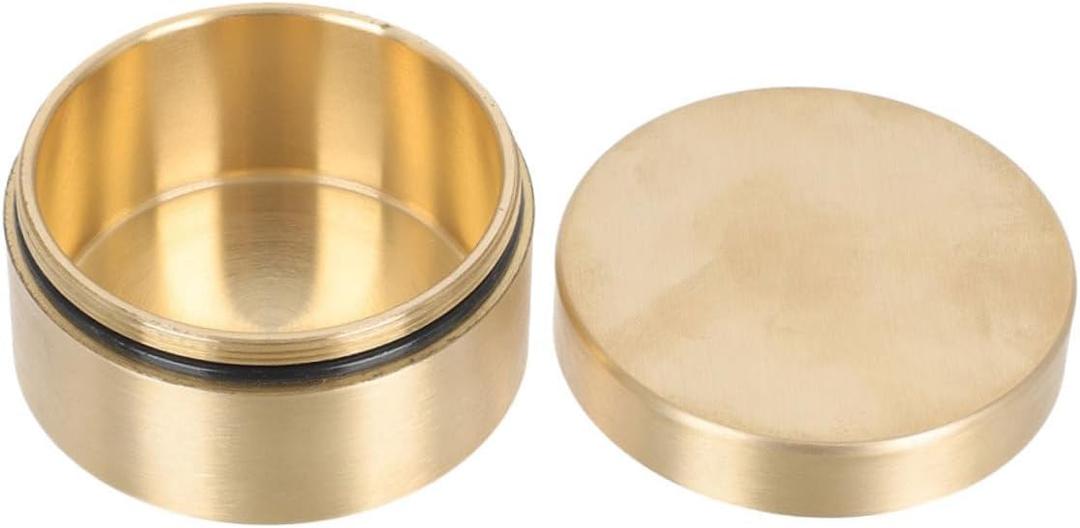 Round Brass Waterproof Keepsake Box Sealed Copper Container for Jewelry Storage Sturdy Metal Round Jewelry Box for Outdoor Use for Collectibles