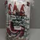 6 Pcs Christmas Shower Curtain Sets Christmas Bathroom Set with Waterproof Shower Curtain, Toilet Lid Cover, Bath Towels, Non Slip Bath Mat for Winter Xmas Bathroom Decor(Gnomes)