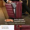 ISLAND ELEPHANT 20IN Expandable Carry On Luggage-Wine Red,  20 Inch-EXT
