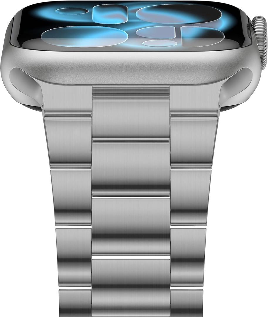 iiteeology Lightweight Stainless Steel Band Designed for Apple Watch Series 1-11, 42mm, 41mm, 40mm, 38mm, SE2&SE3, Replacement iWatch Bands for Women, Series 11 Space Gray