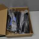 Yetene 19 Pieces Serving Flatware Set Including Stainless Steel Spatulas, Forks, Spoons, Perforated, Soup, Skimmers Spoon, Buffet Tongs, Heavy Duty Serving Tongs for Home(Black)