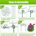 4 Pack Peony Cages and Supports, 11.5" Dx16 H Plant Supports for Outdoor Plants, Heavy Duty Metal Peony Support Cage Flower Support Rings, Plant Support Ring for Rose Tomato Hydrangea Strawberry