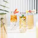 SUT 24PCS Rose Gold Champagne Flutes Plastic, 9oz Stemless Plastic Champagne Glasses, Rose Gold Rim Clear Toasting Glasses, Unbreakable, Shatterproof Mimosa Glasses, For Party,Shower