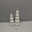 Wooden Christmas Tree Figurines with Removable Star, 2Pcs Distressed White Wood Christmas Trees, Rustic Xmas Centerpieces for Tables, Farmhouse christmas Decor Indoor (WHITE)