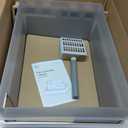 Tuft + Paw Cove Litter Box, High Sided Open Top Designer Litter Box for Large Cats, Built-in Scoop, Brush & Dustpan, Anti-Stick Plastic, Privacy Walls - White/Gray