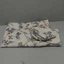 Lazzzy Green Floral Curtains 84" Length Linen Farmhouse Curtain Back Tab Drapes for Living Room Bedroom Light Filtering Vintage Rod Pocket Curtains, 2 Panels, Green on Beige