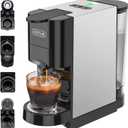 KOTLIE 5in1 Level 7 Water Volume Espresso Machine, 19Bar Single Serve Coffee Maker for KEU* K-Cup Capsules/NES* Original/Dolce Gusto//Ground Coffee/44mm ESE,Hot&Cold Brew Coffee Machine(AC-513HF)