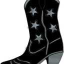 Foil Cowboy Boot Silhouette (black) Party Accessory (1 count)