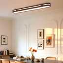Qcyuui Wood Flush Mount Ceiling Light, 40 Inch LED Ceiling Light, 5CCT