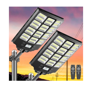 Solar Lights Outdoor Waterproof 2400W Dusk to Dawn LED Solar Flood Light Motion Sensor, Street Lights Solar Powered with Remote Control for Outside, Parking Lot, Backyard Pack of 2