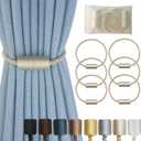 Magnetic Curtain Tiebacks 6 Pack Beige Curtain Rope Tieback Curtain Holders for Drapes Modern Tie Backs Decorative Curtain Holdbacks