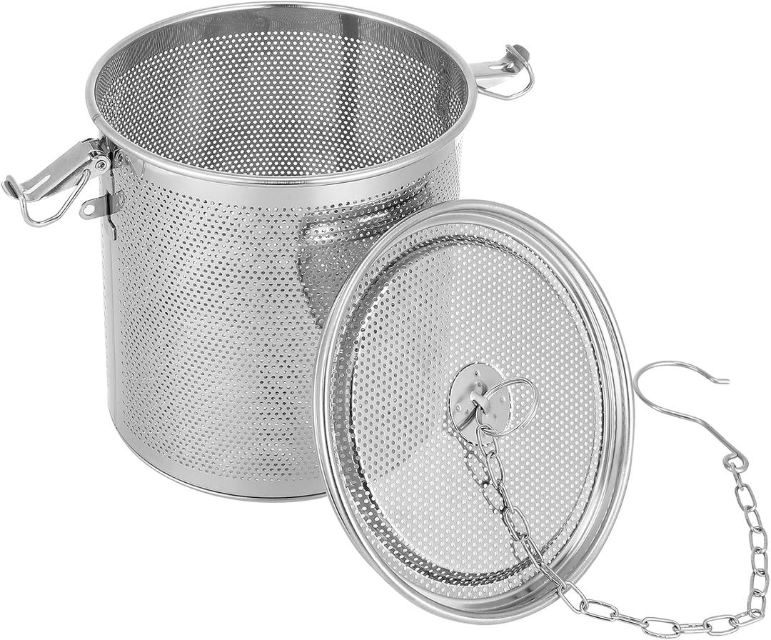 Seasoning Strainer, Extra Large Spice Infuser for Cooking Soup, 5.9" Stainless Steel Mesh Tea Ball Strainer with Long Chain, Fine Seasoning Filter Basket for Brine, Herbs, Stews & Bulk Loose Leaf