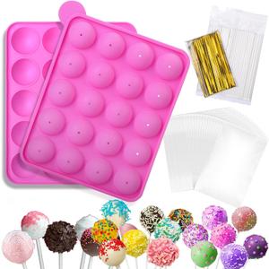 Palksky Cake Pop Kit - Cake Pop Mold With 100Pcs Cake Pop Sticks and Wrappers, Cake Pop Maker Supplies for Lollipops, Hard Candy, Chocolate