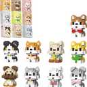 QISHOUTING 9 Packs Mini Dogs Building Blocks for Kids 6 7 8 9 Years Old, 9 Styles Small Cute Dog Building Set,Miniature Dog Figurine Toys for Adults Women,Birthday Party Favors Stocking Stuffers