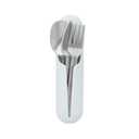 W&P Porter Stainless Steel Utensils with Silicone Carrying Case | Mint | Spoon, Fork & Knife for Meals on the Go | Portable and Compact Set