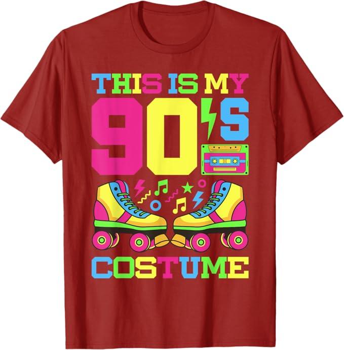 90s Costume 1990s Theme Party Nineties Styles Fashion Outfit T-Shirt (Small)