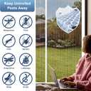 METAONLY Magnetic Screen Door Mesh Fits 34" x 82" Door - Curtain Size 36" x 84", Works for Patio, Sliding Door, Keeps Bug Mosquito Out, Fresh Air Flow, White